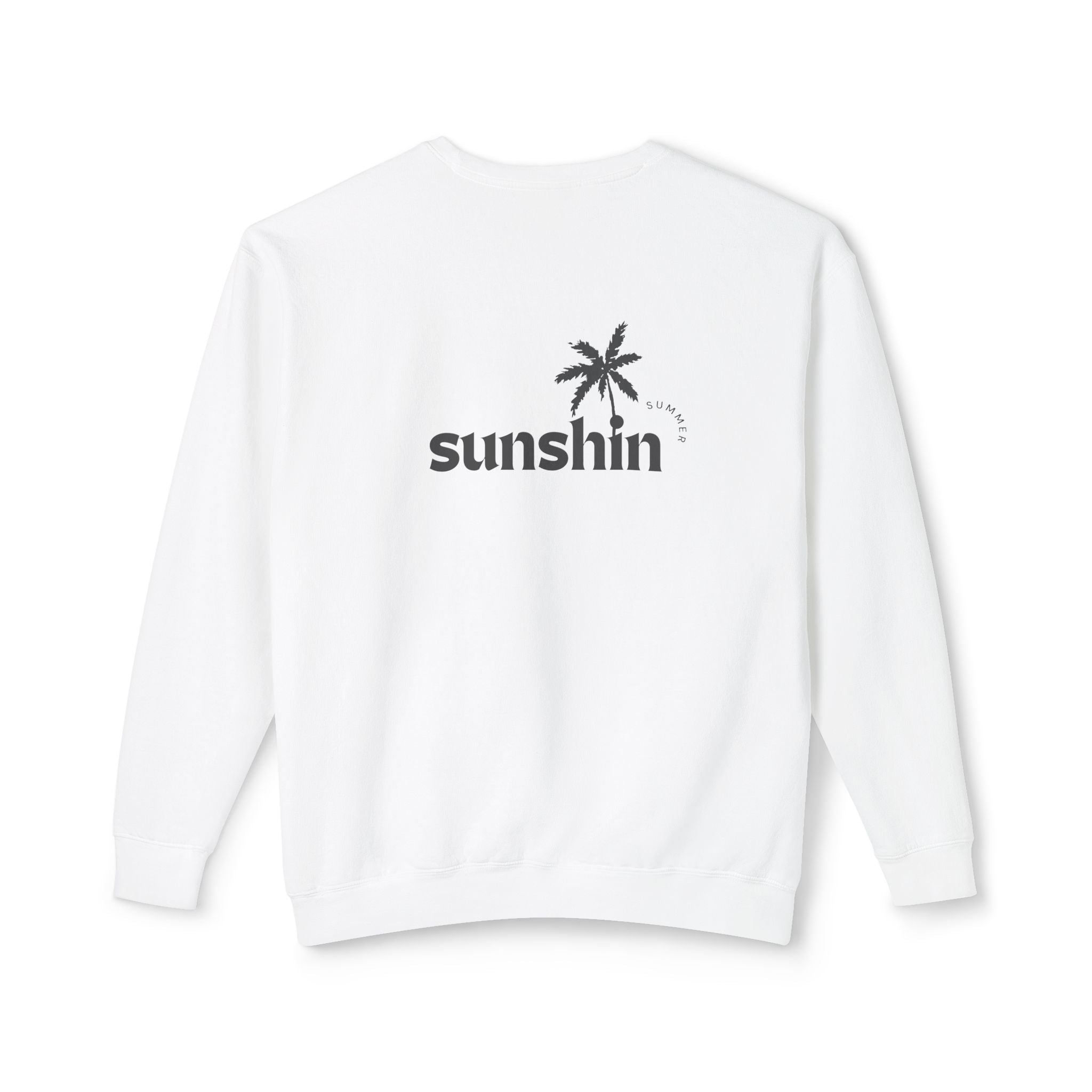 Sunshin Palm Crewneck Sweatshirt — Minimal Tropical Graphic Pullover