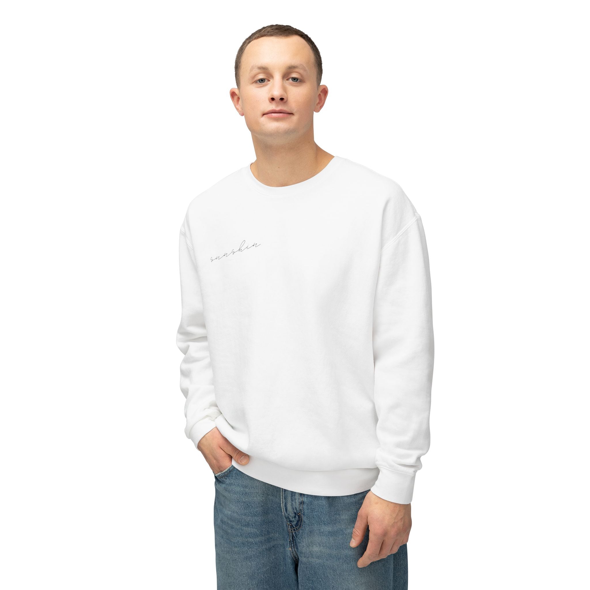 Sunshin Palm Crewneck Sweatshirt — Minimal Tropical Graphic Pullover