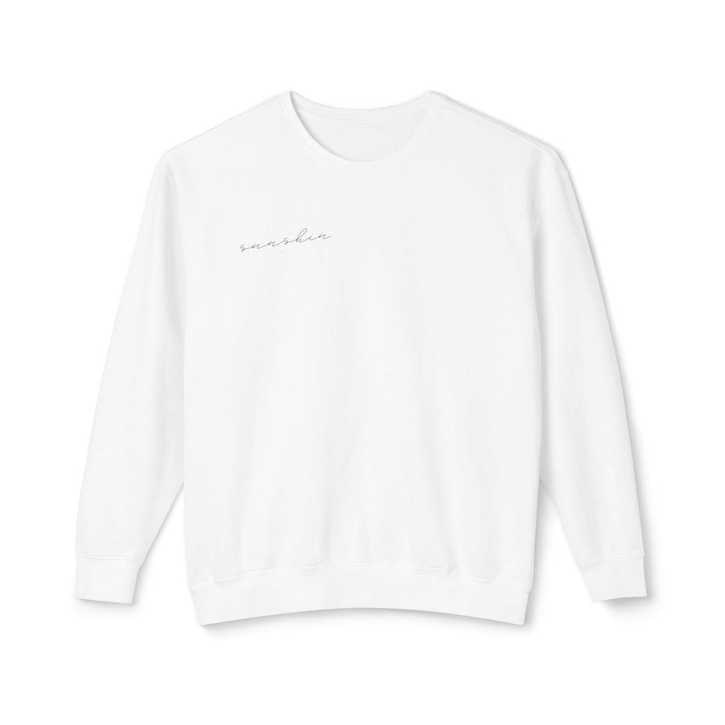 Sunshin Palm Crewneck Sweatshirt — Minimal Tropical Graphic Pullover